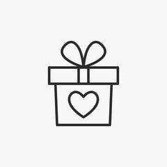 Gift box line icon Special offer, discount