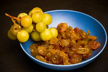 large golden raisins on a plate