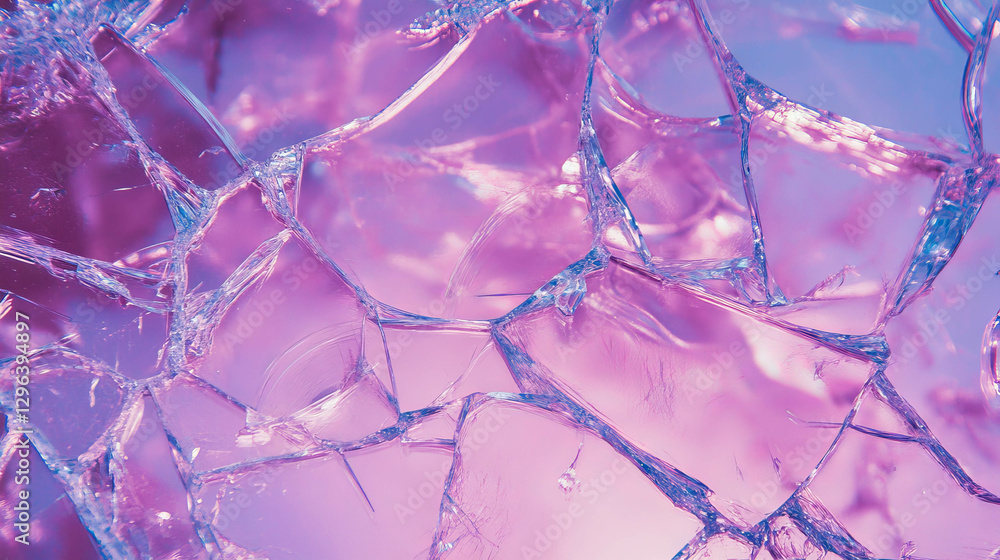 Poster abstract background of purple broken glass with circular motifs for digital design