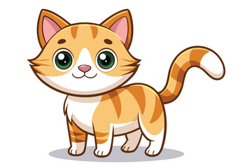 Cute cat vector on white background
