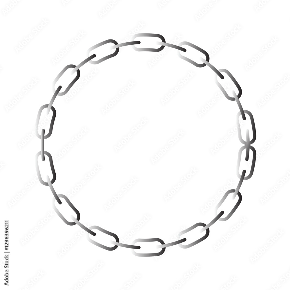 Poster Silver chains. circle border chains. texture chain round frame. chain iron. metal links chain logo symbol