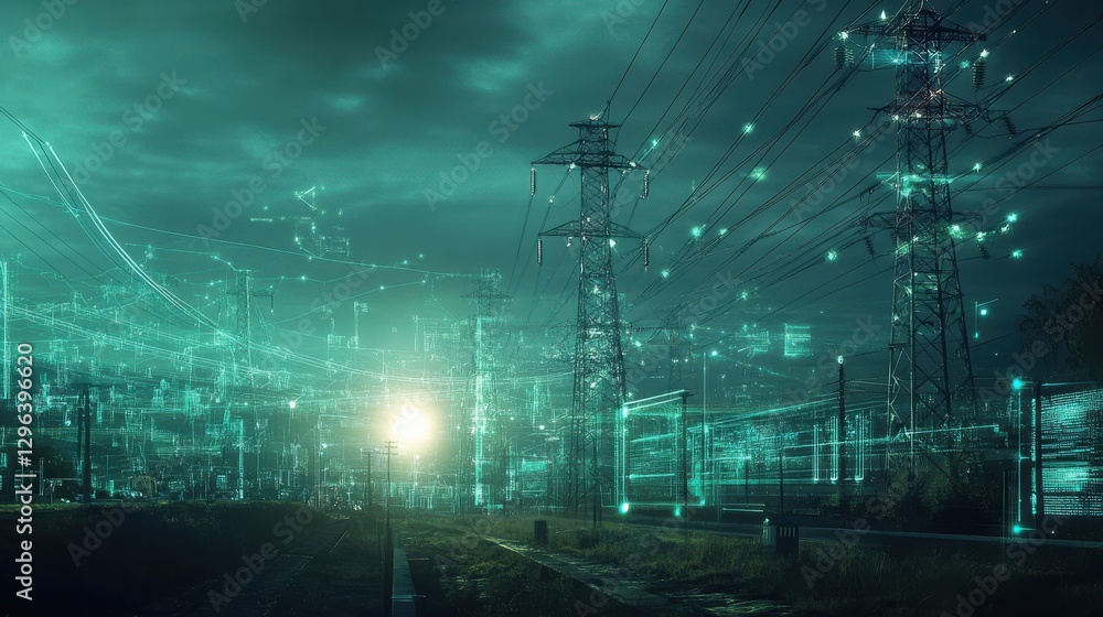Poster a futuristic smart grid system for efficient energy management.