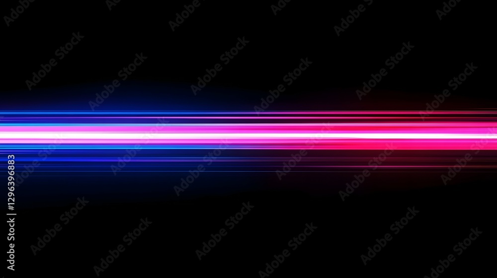 Poster abstract light painting background with neon pink and blue lines on a black canvas, creating dynamic