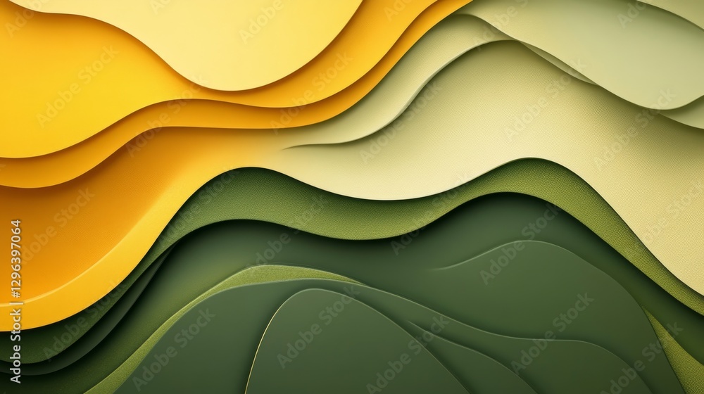 Poster a colorful and layered abstract image with curved shapes