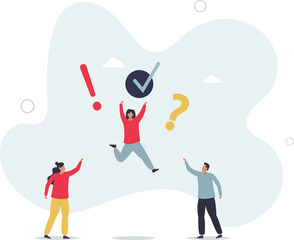 FAQ, question and answer, solution to solve problem, business advice or help and support service, communication or team brainstorm concept.flat character life .