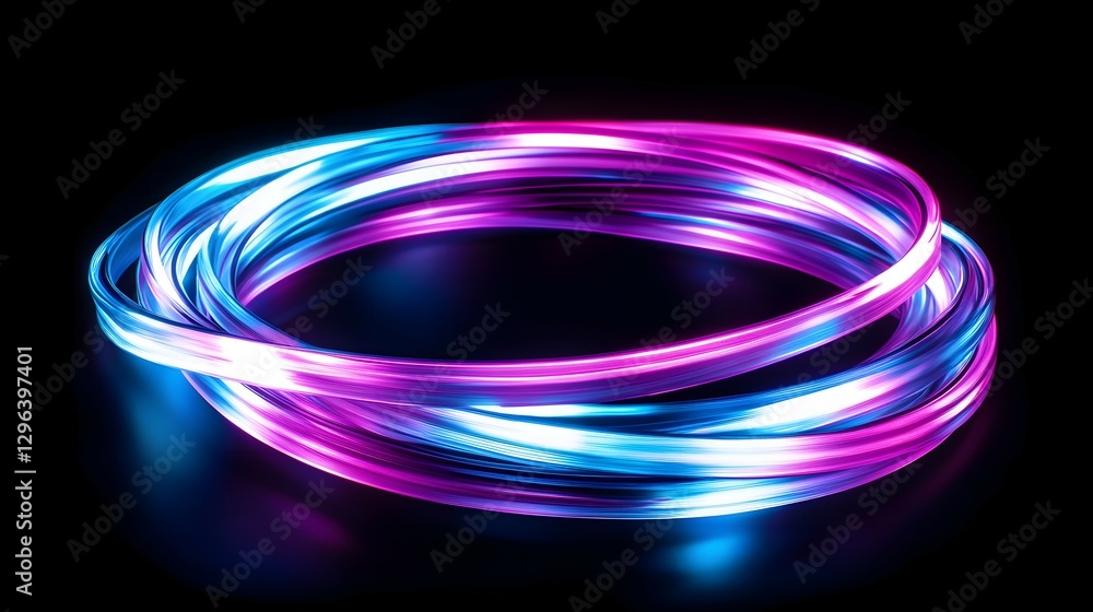 Aufkleber abstract light painting background with neon pink and blue lines on a black canvas, creating dynamic