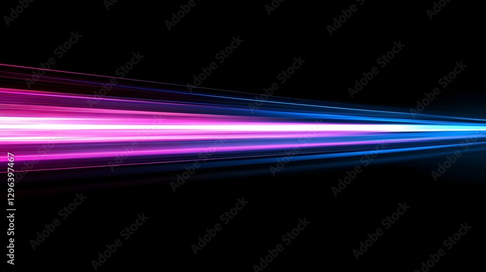 Aufkleber abstract light painting background with neon pink and blue lines on a black canvas, creating dynamic