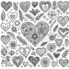 Fototapeta premium Hand Drawn Heart Doodle