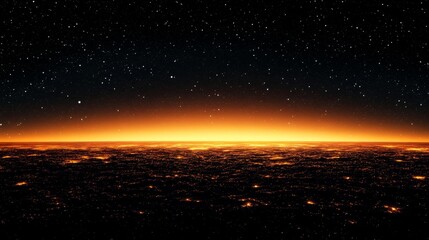 Fototapeta premium A beautiful view of starry sky over glowing city lights