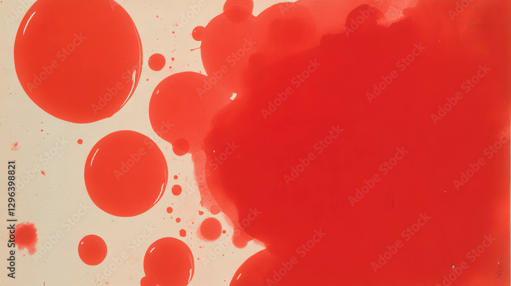 Poster Abstract red ink blot design with dotted pattern for creative backgrounds