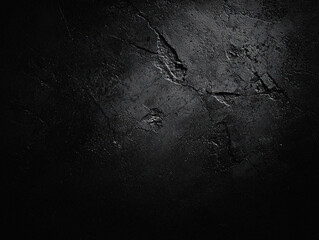 Black Cracked Texture Dark Stone Surface.