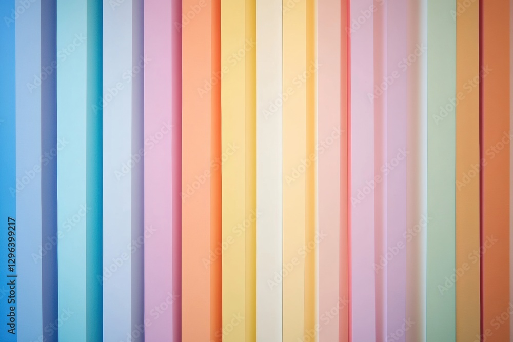 Poster colorful arranged paper strips creating a vibrant background for art and design projects in a creati
