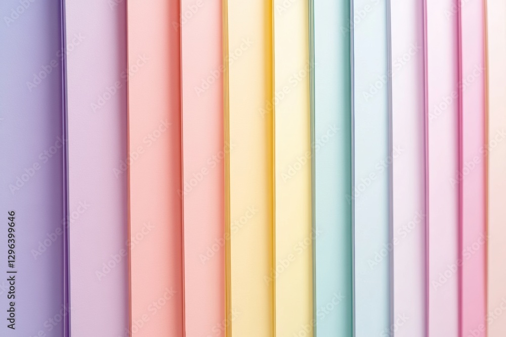 Poster colorful pastel sheets arranged neatly in a creative workspace for art and craft projects. generativ
