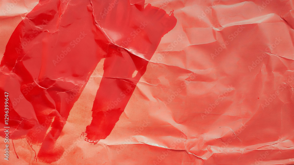 Aufkleber abstract background with red ink blot and crumpled paper texture