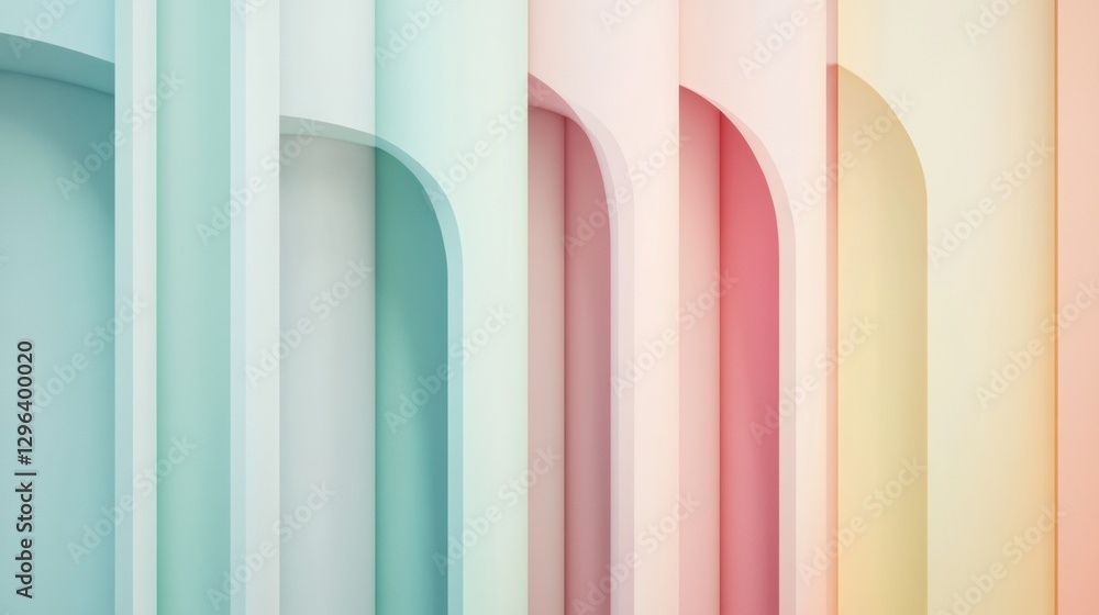 Poster colorful geometric patterns create a vibrant backdrop in soft pastel hues for artistic inspiration a