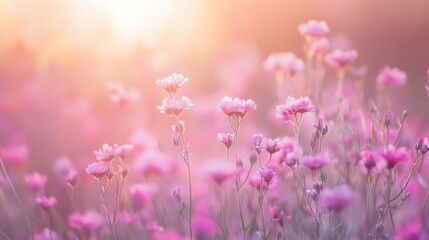 Obraz premium Soft Hues of Graceful Flowers in Blurred Background