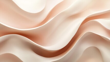 Obraz premium Abstract image with soft and flowing waves in a cream and peach tone