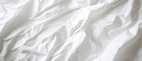 Obraz premium Crumpled white paper texture with soft shadows and minimalistic design