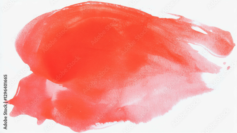 Poster abstract red ink blot on white background for creative design projects