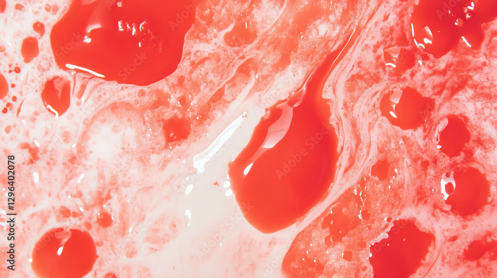Poster Abstract background of red ink blots with varied textures for artistic design