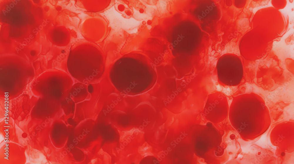 Poster vibrant red ink blots background with varied textures for creative design