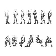 Diverse Human Poses Illustration Set for Character Design