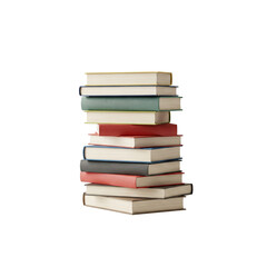 "Inspiring Book Stack on White Background"