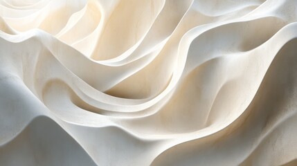 Obraz premium Creamy White Wavy Surface with Subtle Light and Shadow Patterns