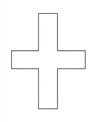 Obraz premium Simple black outline of a plus sign on a white background.