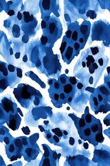 Aesthetic watercolor background with blue blotches, suitable for clothing, wallpaper or digital designs.