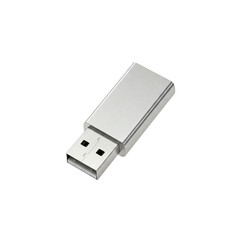 "Shiny Textured USB Flash Drive on White Background"