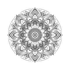 Fototapeta premium Simple Hand Drawn Mandala 001 vector illustration with clean lines and artistic details for creative projects
