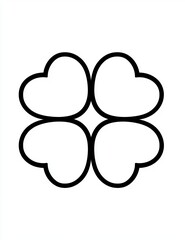 Obraz premium Graphic design featuring four interlocking hearts on a white background.