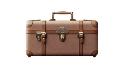 Vintage Suitcase: A detailed shot of a vintage suitcase, exuding timeless elegance with its classic design. The leather straps and metal clasps add to its character, evoking a sense of adventure. 