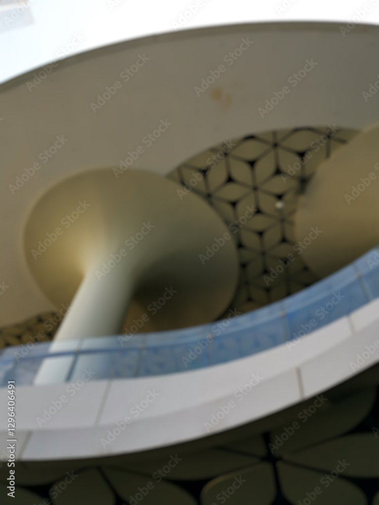 Poster abstract bokeh view of modern architecture in shenzhen, china, possibly a shopping center. interior 