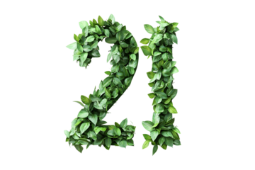 Green Leaves Form Number 21,  Transparent Background