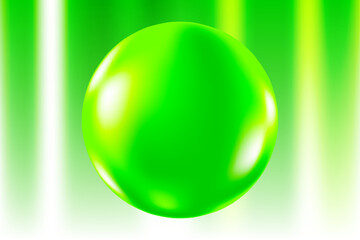 Abstract green 3D close up sphere with glowing lime green energy background. Elegant neon glow gradient, futuristic backdrop with copy space. Creative presentation slides, poster, banner, flyer