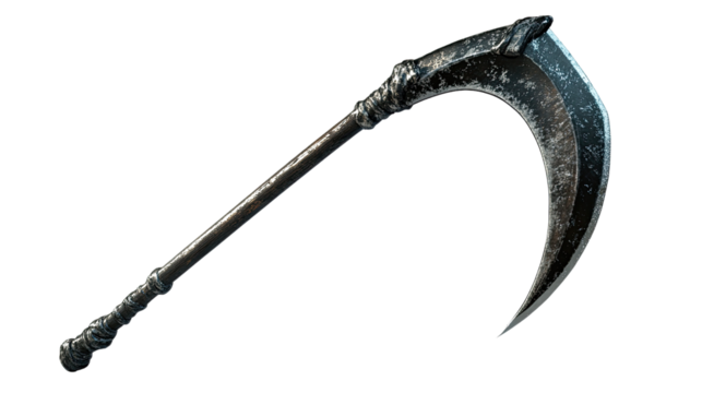Sharp Scythe: A formidable scythe rests on a background.