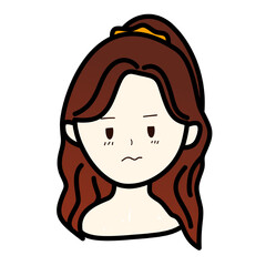 illustration of a beautiful yellow-haired woman's expression