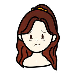illustration of a beautiful yellow-haired woman's expression