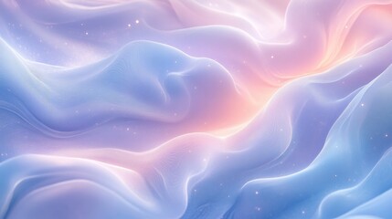 An abstract composition of flowing pastel colored ethereal substance