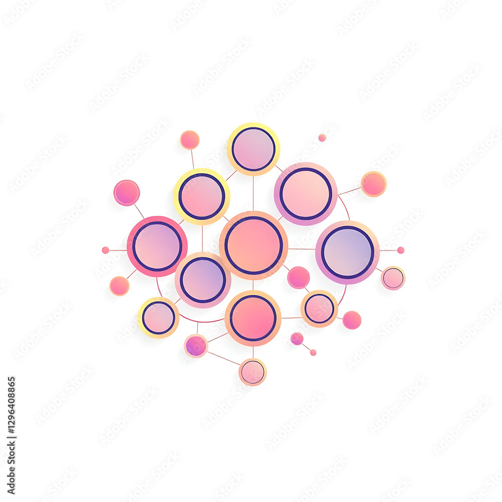 Poster abstract network connection – digital data links and molecular structure illustration – futuristic t