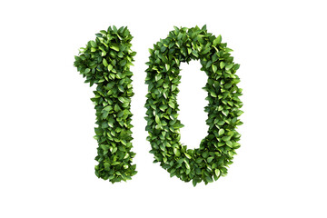 Green Leaves Form Number Ten, Transparent Background