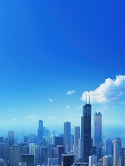 Fototapeta premium Chicago Skyline With Blue Clear Sky
