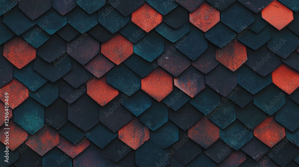 Aufkleber aesthetic shingle roof texture with overlapping patterns for design and architecture inspiration
