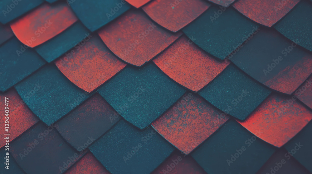 Aufkleber Roof shingle texture with overlapping design for architecture background