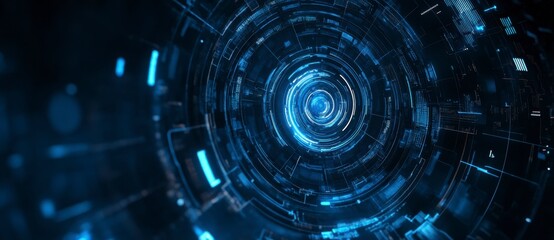 Obraz premium Futuristic Abstract Background with Blue Hues and Geometric Patterns