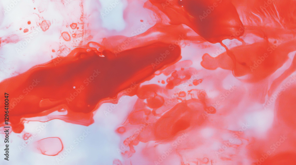 Poster abstract red ink blot background for creative design and art projects