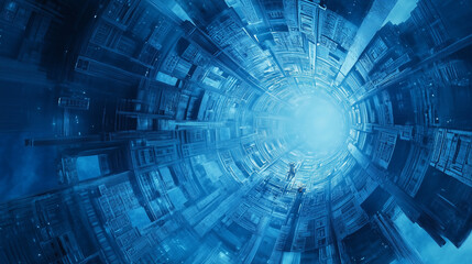 Obraz premium Intricate Mayan space station architecture showcases advanced design and celestial themes