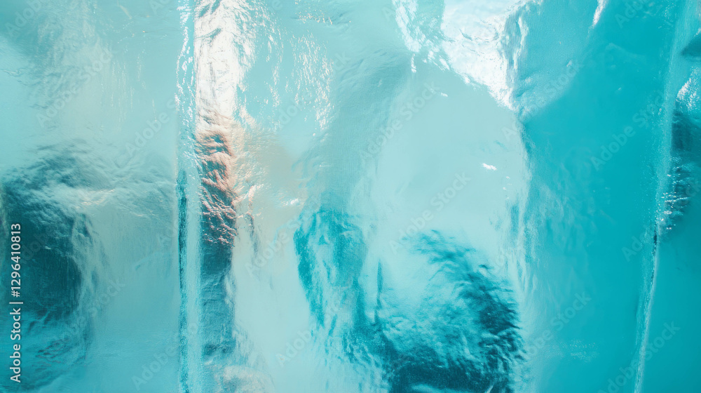 Poster abstract glass texture with soft reflections in cool tones for modern design projects
